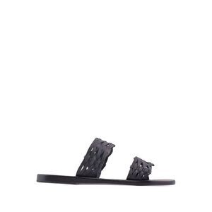 ANCIENT GREEK SANDALS Womens Black Melia Toe Slip On Leather Slide Sandals 37